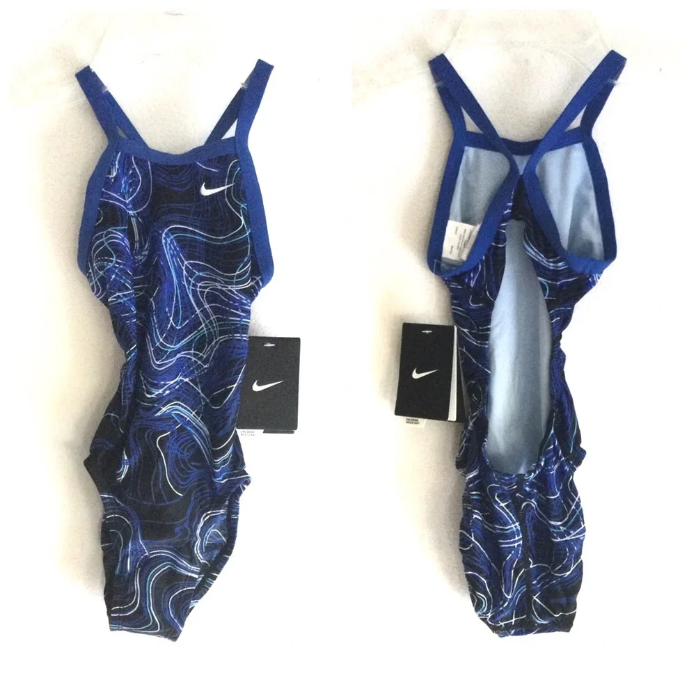NIKE NWT Little Girls One Piece Racing Swimsuit Sz 5/20